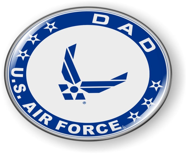 USAF - U.S. Air Force Dad Emblem (Blue Wings)